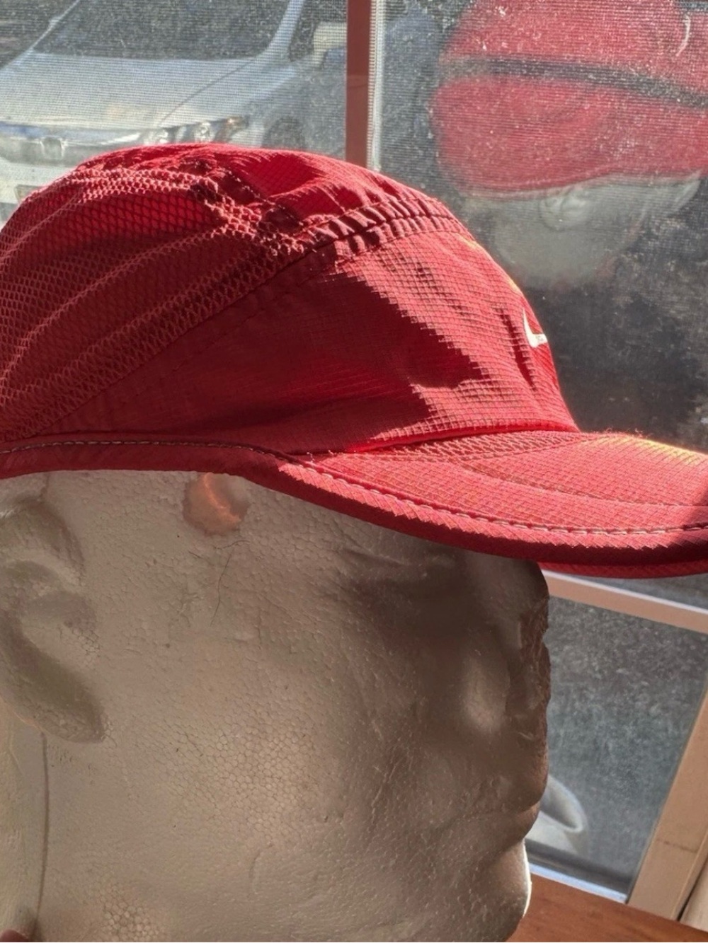 Nike Daybreak Dri-Fit Running Hat Cap Red 5 panel Y2K Style 90s Running